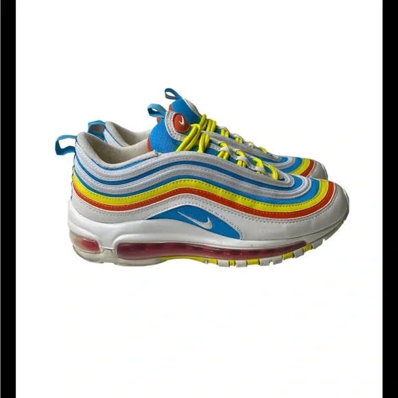 Youth Nike Air max 97 “Summer Pack” Sz 4Y GS White Blue Yellow CK0052-400 WMNS 6 - Picture 2 of 13